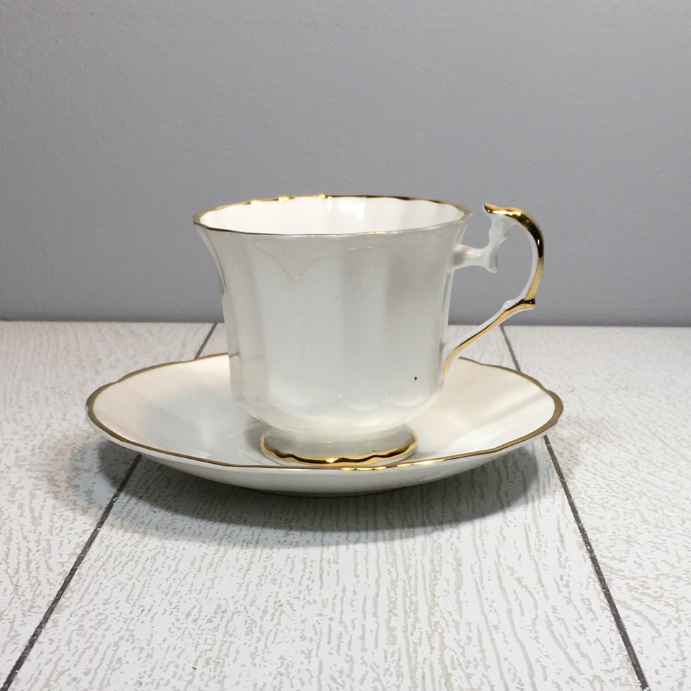 2 Pieces Royal Crest Bone China Made in England w/ Gold trim